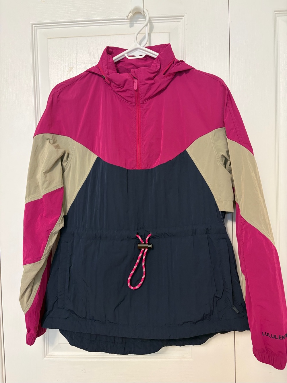 lululemon Evergreen Anorak Jacket Pink, Navy blue & Cream Colorblock Size6